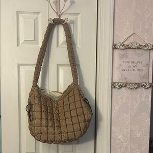 Puffy Quilted Tan Shoulder Bag - Free People Inspired